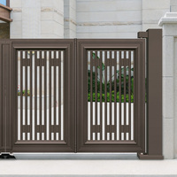 Porte de sécurité en aluminium Entrée extérieure Cour Villa Parc Appartement Porte avant Porte coulissante rétractable antivol pour l'école
