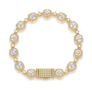 S925 Sterling <b>Silver</b> Moissanite Luxury Full‑Stone Tennis <b>Bracelet</b> Women Sparkling Banquet Party Wedding Anniversary Gift <b>Bangle</b> - Product Image 1