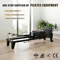 ZENJOY Reformer Pilates en aluminium noir de qualité professionnelle, direct usine, pour entraînement de base, avec rail externe, boîte et planche de saut