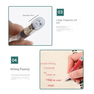 Penna a sfera liquida diretta all'ingrosso ad asciugatura rapida nero blu rosso Gel penna con grande capacità 0.5mm spazzola di plastica cancelleria per studenti - Product Image 3