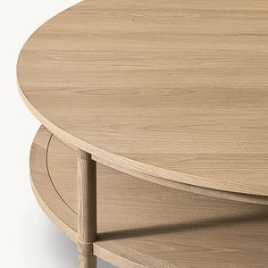 RH <span class=keywords><strong>FRANCOIS</strong></span> Table basse ronde Cadre en chêne massif avec dessus en bois ou en marbre Utilisation intérieure et extérieure moderne pour salon Patio - Product Image 3