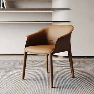 Holzrahmen Metall bein nordischen modernen Polster pu Leder Esszimmers tühle 8 Stühle für Esszimmer