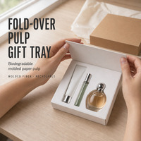 Boîte d'emballage pour flacon de parfum en pulpe moulée sur mesure, écologique, avec insert en pulpe de papier biodégradable pour flacon de parfum