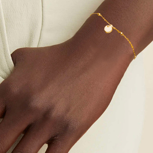 CANNER Minimalist 18K Gold Plated Round Small Disc Beads Chain <b>Bracelet</b> <b>925</b> <b>Sterling</b> <b>Silver</b> Simple Charm <b>Bracelets</b> for Women - Product Image 6