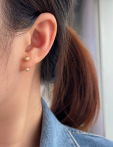 Pendientes de Oro Puro Au750 18K Xinfly, Joyería Fina Elegante para Damas, Uso Diario - Product Image 2