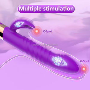 Vibromasseur lapin <span class=keywords><strong>triple</strong></span> <span class=keywords><strong>action</strong></span> <span class=keywords><strong>G</strong></span> <span class=keywords><strong>Spot</strong></span> avec stimulateur clitoridien indépendant Vibromasseur gode rechargeable pour femmes - Product Image 2