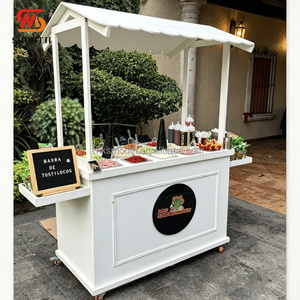 SMOOTH Best Seller DIY <b>Foldable</b> Candy <b>Cart</b> with Custom Tabletop Holes and Basins Event Portable Dessert <b>Cart</b> with Wheels - Product Image 4