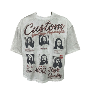 Camiseta Formal para Hombre, Personalizada, 100% Poliéster, Impresión DTG, Lavado Ácido, Cuello Alto, Corte Holgado, Ecológica, ODM - Product Image 1
