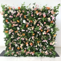 Mur de fleurs artificielles en soie rose mélangée, personnalisé OEM ODM, fait main, enroulable, pour décoration de mariage, événement ou fête