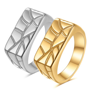 Bague en acier inoxydable 10MM à motif géométrique, bijoux de mode pour femmes, cadeau - Product Image 1