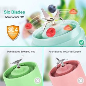 Newly Design 420 ML Household Portable Blender Household Fruit Mixer USB Juicer Blender With Six Blades - Product Image 4