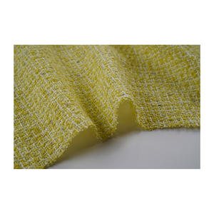 Tissu en tweed fantaisie de qualité supérieure fabriqué en Corée, jaune moutarde, or pâle métallisé, texture fantaisie, tissu textile tissé sur mesure OEM & ODM - Product Image 5