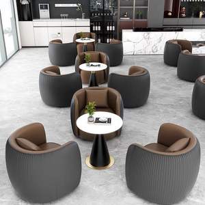 As Is Well Known Luxury Leather Single Sofa Negotiation Chair Set For Hotel Lobby <b>Office</b> Reception Durable - Product Image 3