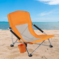 Siège de plage pliable en métal confortable et durable pour le camping et la pêche en plein air