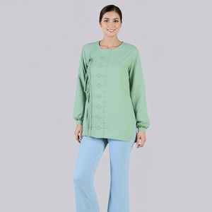Vente en gros de Kurung Moden, style droit, sans repassage, pour l'Aïd 2025, en stock, prix d'usine, couture OEM, Malaisie, KWC Pukal, première main - Product Image 1