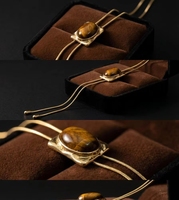 Collar de Latón con Ojo de Tigre Cuadrado, Certificado CE Rohs, para Mujer, Personalizado, Regalo para el Día de la Madre, Navidad