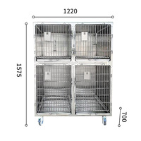 Cage pour chien de taille moyenne et grande Cage à oxygène à température constante pour hôpital d'animal domestique Bouton solide en acier inoxydable pour chat et chien épaissi