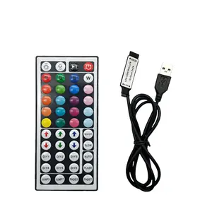 Mini télécommande intelligente musicale à 44 touches, sécurité infrarouge, basse tension 6A, connecteur usb, bande led, contrôleur rvb en gros