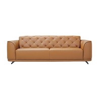 Ensemble de canapés de luxe de haute qualité pour salon, style moderne, en cuir véritable marron, en forme de L, garantie de 2 ans