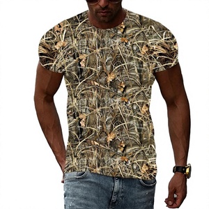 T-shirt unisexe respirant d'été vert camouflage POT FOUR INTERNATIONAL pour adultes, à manches courtes, extensible, imprimé animal, idéal pour la chasse - Product Image 1