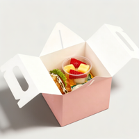 Boîtes portables personnalisées en matériaux recyclables avec pelliculage mat pour emballage cadeau de sandwichs, gâteaux et desserts