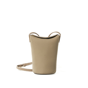 Sac bandoulière haut de gamme en cuir de vachette véritable pour femme, mini sac seau avec fermeture éclair, polyvalent et tendance pour l'automne Tanjing - Product Image 5