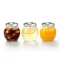 Bouteilles de boisson en plastique PET transparentes Cundao avec logo personnalisé, 210 ml, avec anneau de traction et couvercle facile à ouvrir