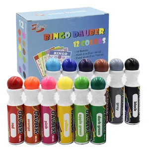 Juego de 12 rotuladores de colores mezclados, Set de 12 rotuladores de puntos para juego de Bingo de 2,14 oz