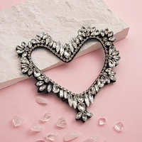 Gros Coeur Strass Applique Patchs Coudre sur Écusson De Broderie pour Vêtements Sacs Chapeaux Décoration De Vêtement