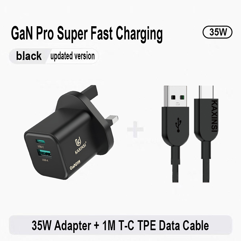 Caricabatterie nero da 35 W + cavo T-C