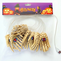 Guirlandes lumineuses en plastique pour Halloween, accessoires yeux de crâne, décorations citrouille effrayantes, éclairage d'ambiance pour la fête des fantômes