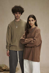 Custom 100% Cotton Men Waffle <strong>Long</strong> Sleeve Streetwear T Shirt Heavy Weight Thermal Waffle T-shirt Crew Neck Casual <strong>Jumper</strong> Men - Product Image 2