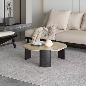 Mesa de Centro de Madera Maciza con Forma de Mármol, Estilo Nórdico, para Sala de Estar Familiar, Pequeña y Mediana, Simple y Moderna - Product Image 5