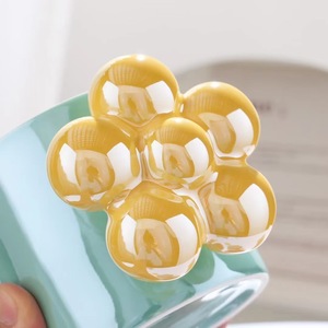 Apariencia de alta calidad y colorida para el desayuno, cerámica <span class=keywords><strong>con</strong></span> <span class=keywords><strong>flores</strong></span> <span class=keywords><strong>a</strong></span> juego, asa única para beber agua. - Product Image 5