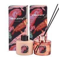 En gros Personnalisé Grande Bouteille En Verre Rose Décorative De Luxe Unique 100ml Reed Diffuseur Pots Avec Boîte