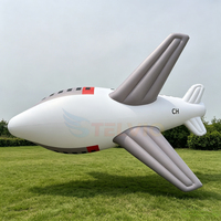 Grand avion gonflable avec éclairage, ballon gonflable en forme d'avion, modèle de jet gonflable pour exposition extérieure