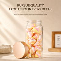 Bouteilles en verre transparent en gros avec couvercles en bois noir et or, logo personnalisé pour le stockage d'aliments, de bonbons, de grains de café, de capsules