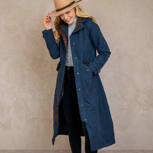 Giacca da <span class=keywords><strong>Equitazione</strong></span> Lunga <span class=keywords><strong>per</strong></span> Donna in Pelle e Rete Impermeabile Antivento Personalizzata OEM - Product Image 1