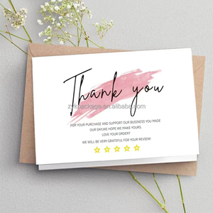 بطاقة "thank you" للأعمال الصغيرة بطاقة عمل من الورق الفني مطبوع عليها طباعة مزدوجة الوجهين بشعار مخصص بطبعة طباعة ذهبية - Product Image 1