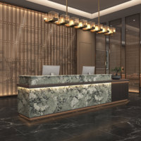 Comptoir d'accueil de luxe minimaliste moderne pour entreprise, réception, centre de santé hôtelier, caisse enregistreuse, salon de beauté, bar