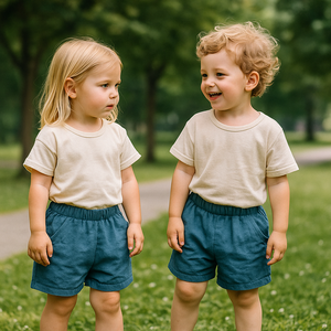 <span class=keywords><strong>Pantaloncini</strong></span> per Bambini 1-6 Anni Estate 2026 Abbigliamento per Bambini Piccoli Pantaloni in Cotone Blu Tinta Unita Vendita all'Ingrosso - Product Image 1