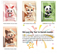 Masque facial en feuille hydratant et nourrissant au collagène, design animal mignon, vente en gros, étiquette privée personnalisée, pour tous types de peau