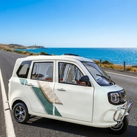 Triciclo Eléctrico de 5 Puertas y 4 Asientos, Totalmente Cerrado, 2000W, Pantalla Multifuncional para Viajes Familiares y Desplazamientos Diarios de Personas Mayores