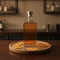 Botol Kaca Berkualitas Tinggi Brilliance untuk Vodka Whisky Tequila Brandy Diffuser 500ml Ramah Lingkungan dengan Penyimpanan Gabus Berukir