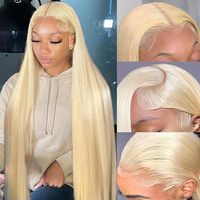 Perruque Lace Frontale Sans Colle 13x6 de 40 Pouces, Cheveux Humains Vierges Bruts 613, Couleur Blonde, Cheveux Indiens et Cambodgiens Bruts, pour Femmes
