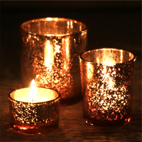 Récipient en verre électro-plaqué, bougie en cire de Noël, pot décoratif, porte-bougie parfumé pour la décoration de la maison et des fêtes