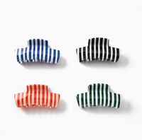 Pince à cheveux en acétate, pince à cheveux requin rayée simple et polyvalente, accessoire de coiffure pour chignon haut