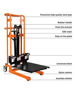 Apilador Manual de Paletas, Elevador de 900 mm de Altura, Mini Apilador, Cadena de Elevación de Alta Resistencia, Apilador Portátil - Product Image 2