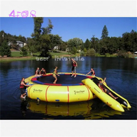 Parc aquatique de mer Trampoline flottant gonflable en PVC Trampoline d'eau Lit de saut flottant gonflable de qualité supérieure