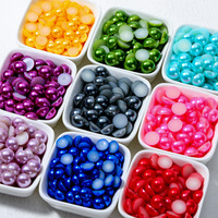 Perles plates rose vif, perles ABS demi-rondes fuchsia pour la décoration de coques de téléphone DIY, style Barbiecore